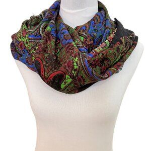 Marco Corsari Paisley Peacock Scarf Italian Large Square VTG Head Neck Vibrant L